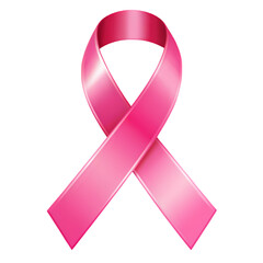 Pink Ribbon Breast Cancer Awareness Symbol isolated on transparent background