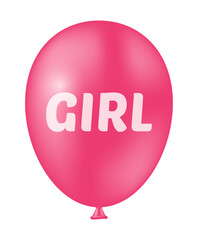 Pink balloon with inscription for girl baby shower.	