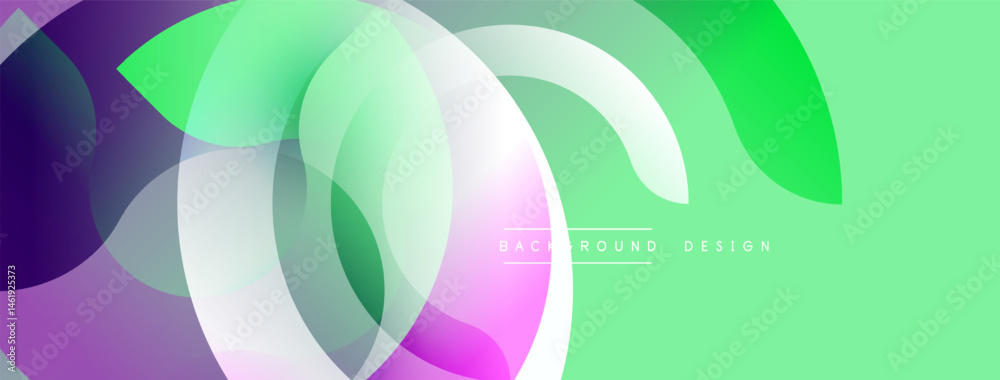 Aufkleber Abstract flowing shapes, vibrant colors blend. Modern design, gradient effect creates dynamic visual experience. Smooth curves, light transparency.