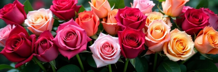 Vibrant and lush rose bouquets in various colors, perfect for any occasion, bouquet, vibrant, watercolor