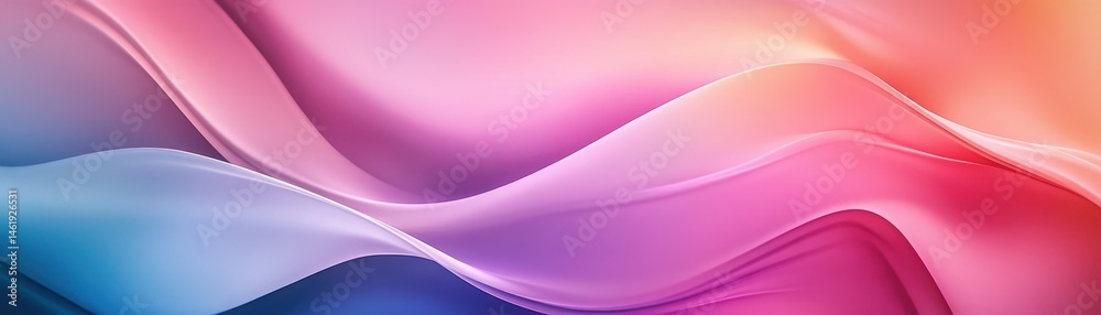 Poster abstract gradient wave background with smooth curves in pink blue purple and orange colors ideal for