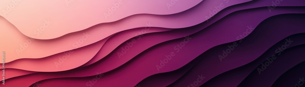 Aufkleber Abstract Gradient Wave Layers with Peach Pink Magenta and Violet Tones Modern Background Geometric Patterns and Flowing Curves Perfect for Backdrops and Elegant Design
