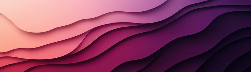 Abstract Gradient Wave Layers with Peach Pink Magenta and Violet Tones Modern Background Geometric Patterns and Flowing Curves Perfect for Backdrops and Elegant Design