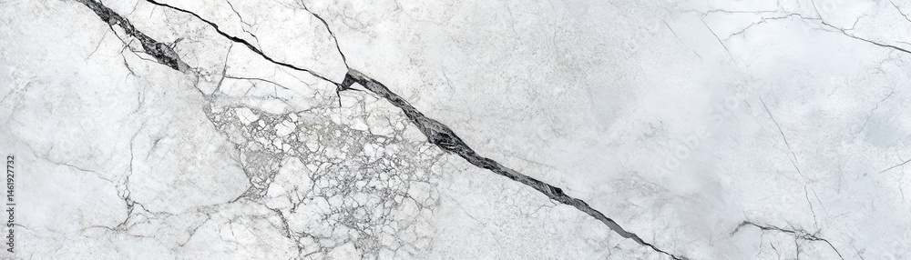 Poster Abstract Marble Texture Background in White and Gray Shades with Crack Details for Elegant Interior Design and Natural Stone Surface with Minimalist Pattern