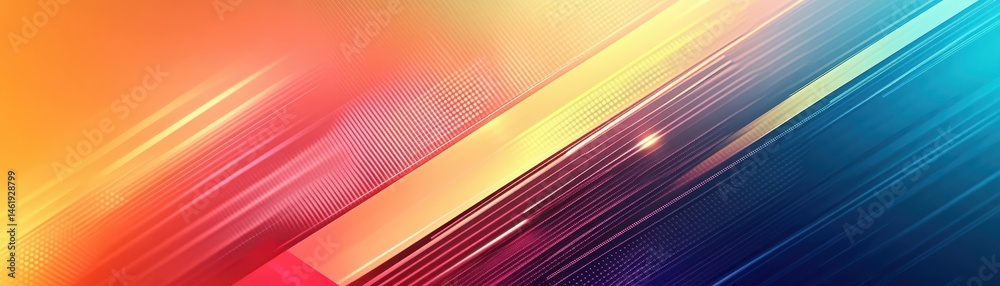 Poster Abstract Orange And Blue Background with Geometric Pattern Dotted Lines Dynamic Light Effects and Gradient Colors for Modern Design Presentation Cover Decoration and Futuristic Look