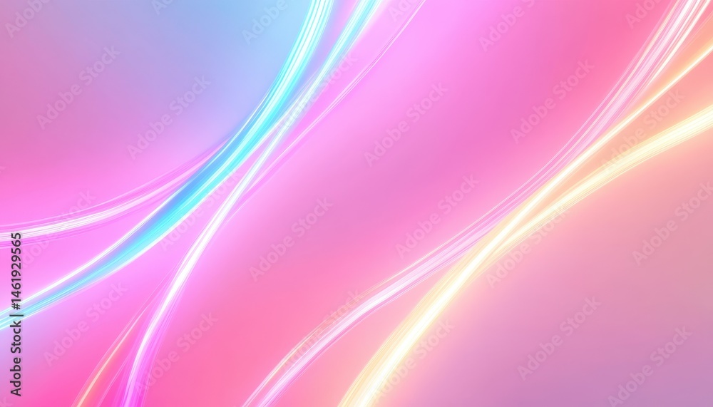 Poster Abstract Pink and Blue Light Streaks Background with Swirling Light Patterns Design and Smooth Gradient Texture for Modern Digital Art