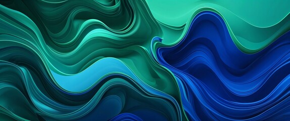Powerful jade green and royal blue color abstract background