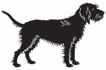 otterhound sihouette black vector