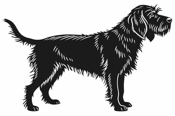otterhound sihouette black vector