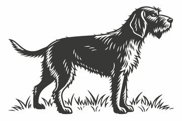 otterhound sihouette black vector