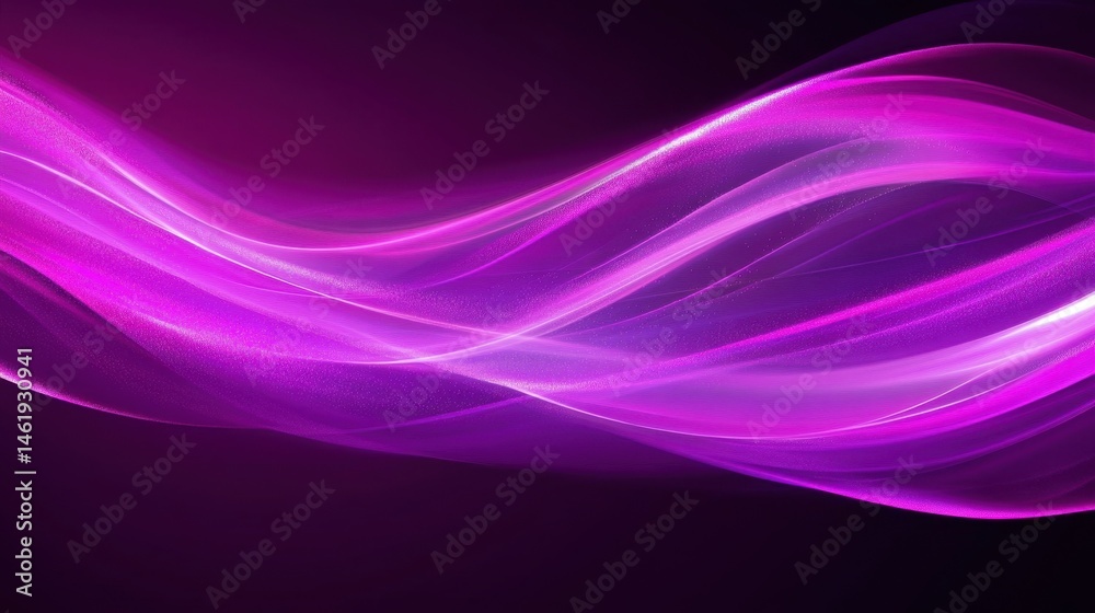 Aufkleber abstract purple wave design with bright light effect on dark background creates a modern and futuris