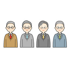 Fototapeta premium 眼鏡にスーツのシニア男性 上半身