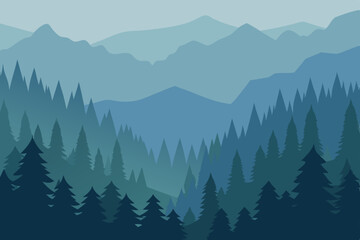 Fototapeta premium winter mountain landscape with trees