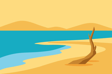 tropical beach with palm trees