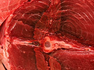 Red Tuna fish in provence market detail