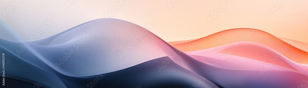 Poster Abstract Wave Pattern with Gradient Colors Texture Background in Blue Orange and Pink Pixelated Style for Modern Digital Graphic Design