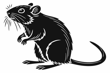 gerbil sihouette black vector