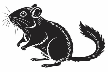 gerbil sihouette black vector