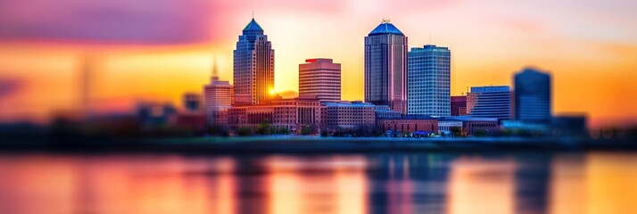 cinematic Louisville Kentucky downtown skyline