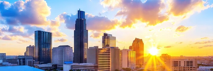 Fototapeta premium cinematic san antonio downtown skyline