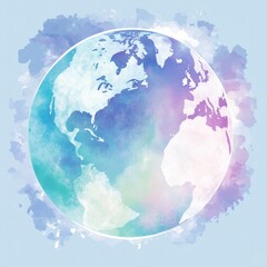 Fototapeta premium Earth, painted with soft, pastel colors
