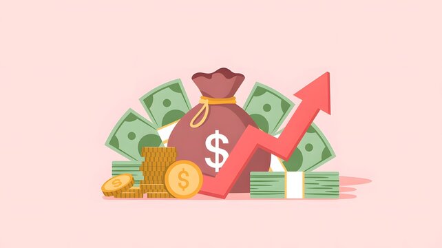Financial growth strategies investment insights business sector infographic digital environment analytical viewpoint