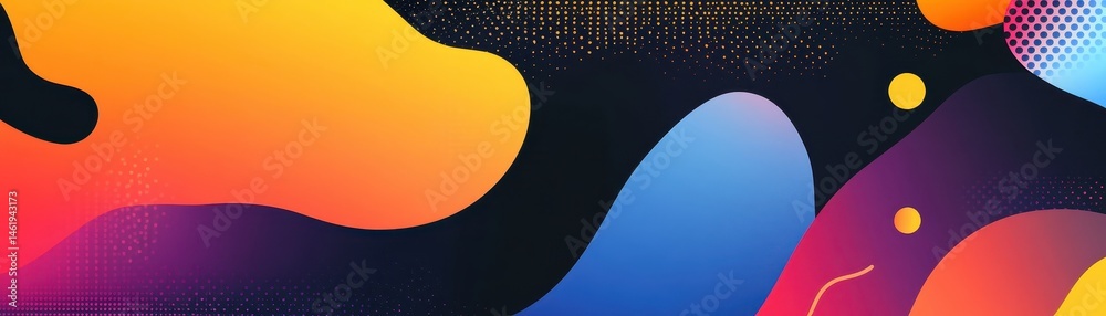 Aufkleber dynamic abstract background featuring flowing gradient shapes in orange blue purple and black perfec
