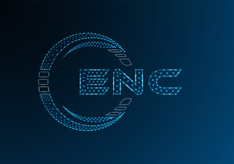 Naklejka premium ENC low poly letter logo vector design. ENC lower poly logo design. Low poly logo.