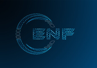 ENF low poly letter logo vector design. ENF lower poly logo design. Low poly logo.