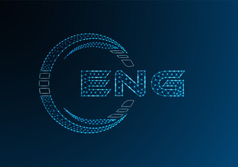 ENG low poly letter logo vector design. ENG lower poly logo design. Low poly logo.