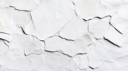 White Stone Wall Texture Irregular Shapes Minimalist Style High-Resolution Detailed Close-up View Cracked Surface Abstract Design White Background Monochromatic Tones Ideal for Design Projects