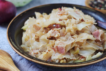 Southern Fried Cabbage, traditional dish in the South of the USA	