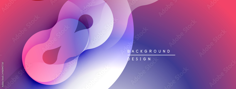 Aufkleber Abstract fluid shapes blend, creating vibrant gradient background. Modern design elements suggest motion, energy, innovation.