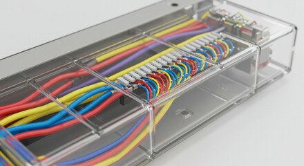 Transparent electrical enclosure with colored wires