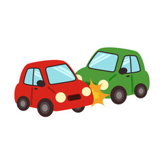 Naklejka premium traffic accident. car motorcycle bicycle crash on road