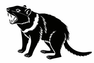 tasmanian devil sihouette black vector