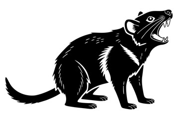 tasmanian devil sihouette black vector