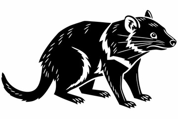 tasmanian devil sihouette black vector