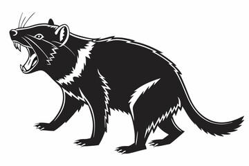 tasmanian devil sihouette black vector
