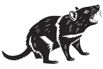 tasmanian devil sihouette black vector