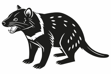 tasmanian devil sihouette black vector