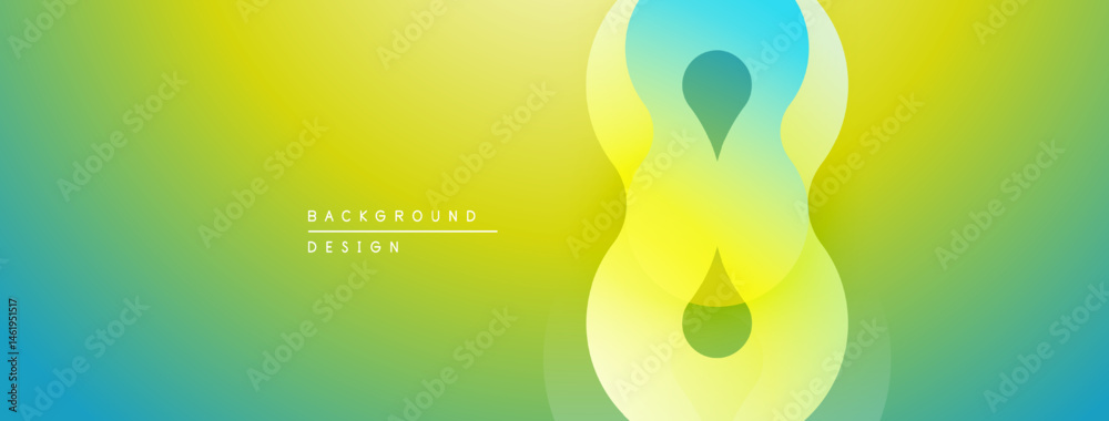 Poster abstract gradient background. yellow, green, blue hues blend smoothly. modern design features flowin