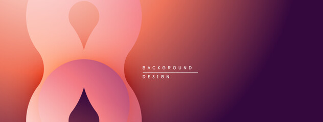 Abstract gradient background. Soft shapes overlap creating dynamic visual effect. Warm colors dominate design, suggesting modern aesthetic.