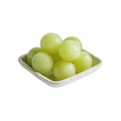 Pineapple Chunks in a Bowl, Fresh and Appetizing on Transparent Background

