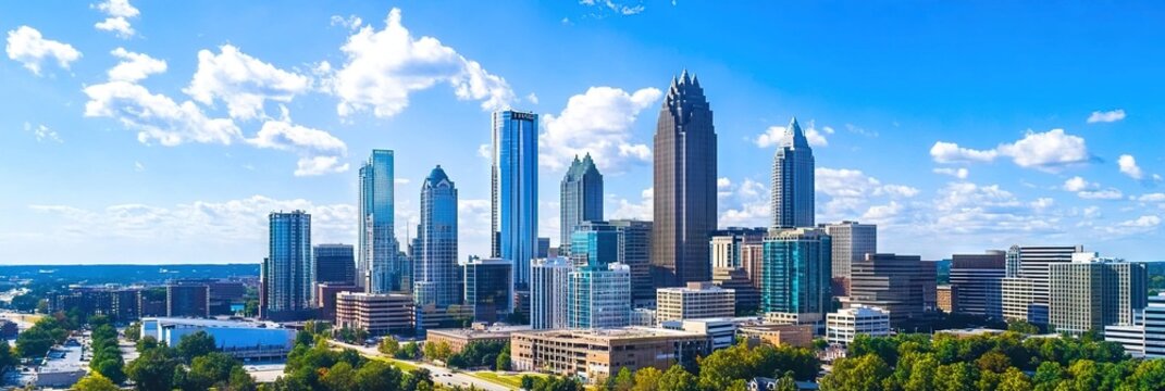 overhead photo of charlotte north carolina downtown skyline