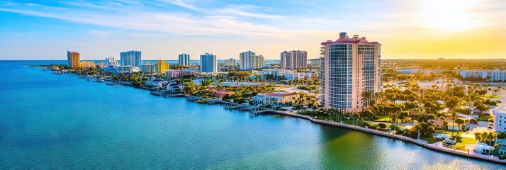 overhead photo of clearwater florida downtown skyline 