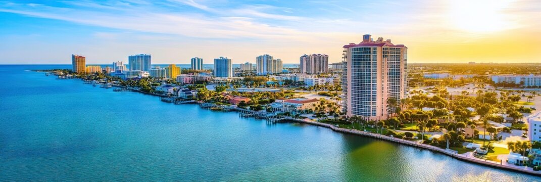 overhead photo of clearwater florida downtown skyline 