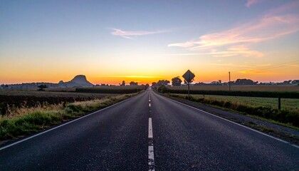 Fototapeta premium sunset on the road