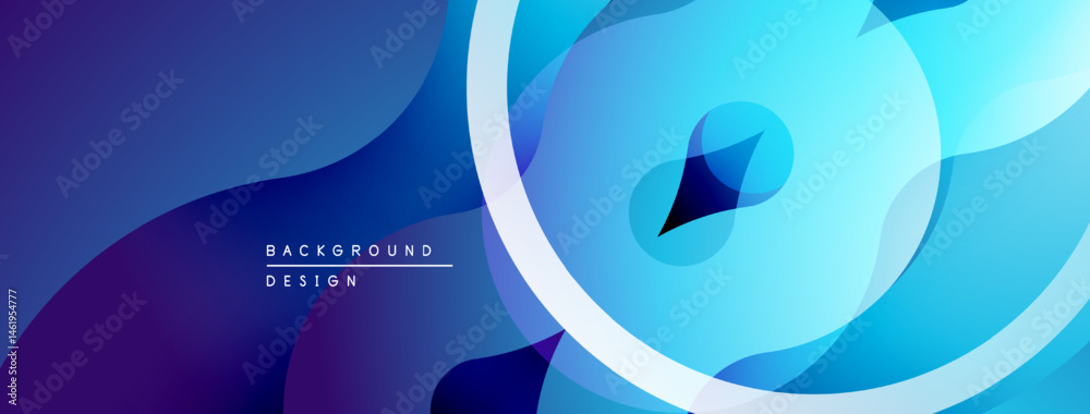 Aufkleber abstract fluid shapes, vibrant blues, purples create dynamic background. modern design elements sugg
