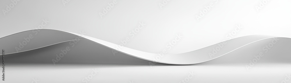 Fototapete Minimalist White Wave Pattern Background with Soft Shadows for Creative Designs and Modern Presentation Backdrop with Clean Lines and Smooth Texture in Neutral Monochrome Tones